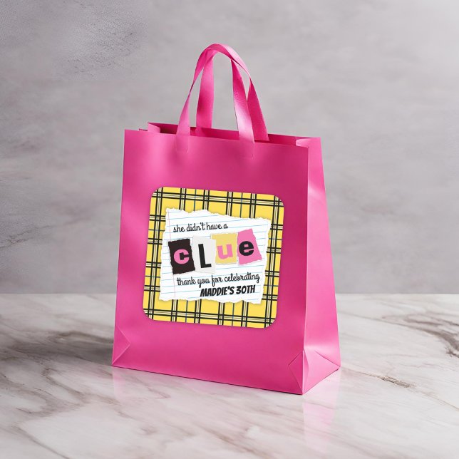 Adesivo Quadrado QUALQUER festa de aniversário de surpresa amarela  (Criador carregado)