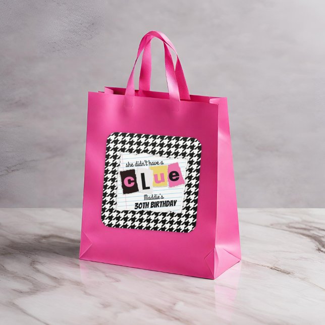 Adesivo Quadrado QUALQUER festa de aniversário de surpresa de hound (Criador carregado)