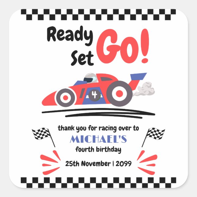 Adesivo Quadrado Qualquer Idade Preparada Para Aniversário Ficar Ve (Frente)