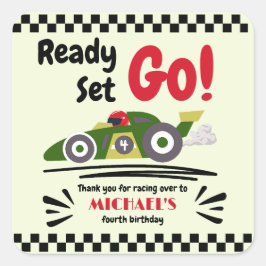 Adesivo Quadrado Qualquer Idade Preparada Para Aniversário, Ir Carr