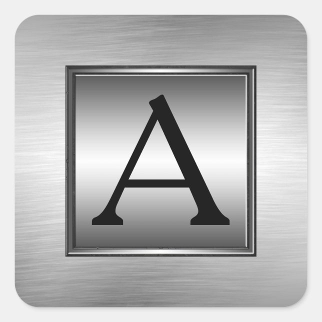 Adesivo Quadrado Qualquer Monograma, Inicial, Vinhetas De Olhos De  (Frente)