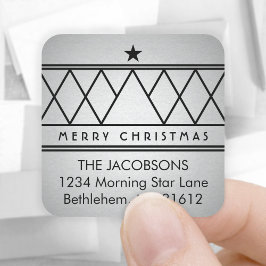 Adesivo Quadrado Qualquer Rótulo de Endereço de Devolução de Foto d