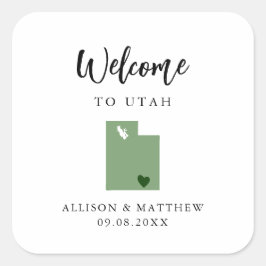 Adesivo Quadrado Qualquer Saco de Boas-vindas de Utah Colorido