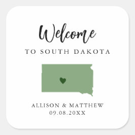 Adesivo Quadrado Qualquer Saco de Boas-vindas do South Dakota