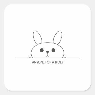 ADESIVO QUADRADO QUALQUER UM POR UMA ILUSTRAÇÃO DE BUNNY