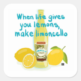 Adesivo Quadrado Quando a Vida Lhe Dá Limões - Faça Limoncello