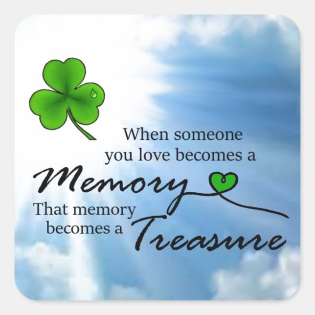 Adesivo Quadrado Quando alguém você solta, Shamrock (Frente)