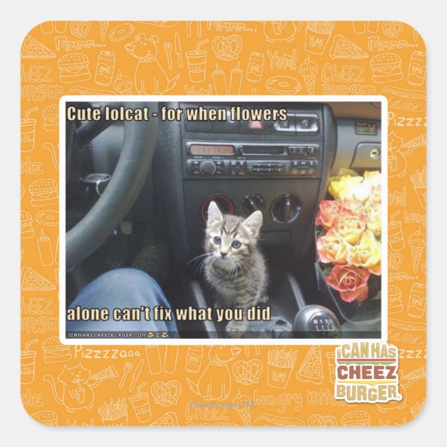 Adesivo Quadrado Quando as flores não bastam (Frente)