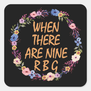 Adesivo Quadrado Quando Há Nove, Ruth Bader Ginsburg
