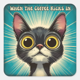 Adesivo Quadrado Quando o café entra