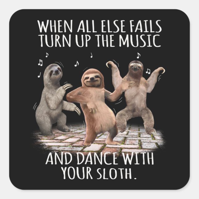 Adesivo Quadrado Quando Todas As Outras Falhas Aumentam Sua Música  (Frente)