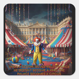 Adesivo Quadrado Quando Um Palhaço Se Move Para Um Palácio...