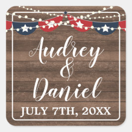 Adesivo Quadrado Quarta Banner Casamento das Luzes Patrióticas