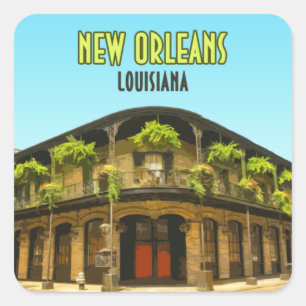Adesivo Quadrado Quarto Francês de Nova Orleans, Luisiana