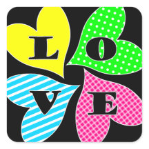 Quatro Corações Coloridos