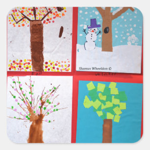 Adesivo Quadrado Quatro estações