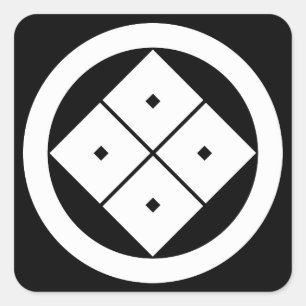 Adesivo Quadrado Quatro-quadrado-olhos inclinados no círculo