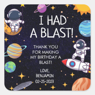 Adesivo Quadrado Que bom que eu tinha um tema espacial qualquer Ani