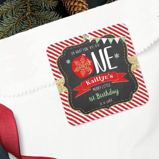 Adesivo Quadrado Que Divertido Ser Um! Primeiro aniversario de Nata (Criador carregado)