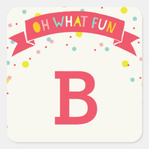 Adesivo Quadrado Que Doce Bela Bebê de Aniversário da Confetti