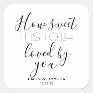 Adesivo Quadrado Que doce é o favorito do doce doce do casamento