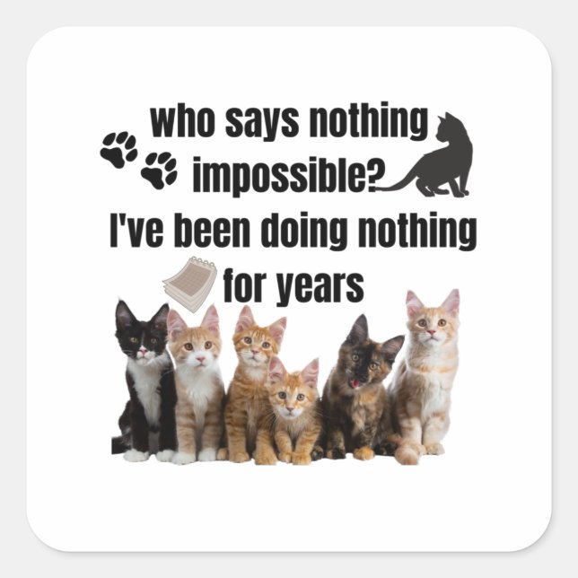 Adesivo Quadrado que não diz nada impossível. (Frente)