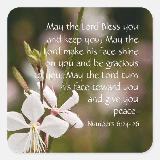 Adesivo Quadrado Que O Senhor Abençoe-Te O Pau (Frente)