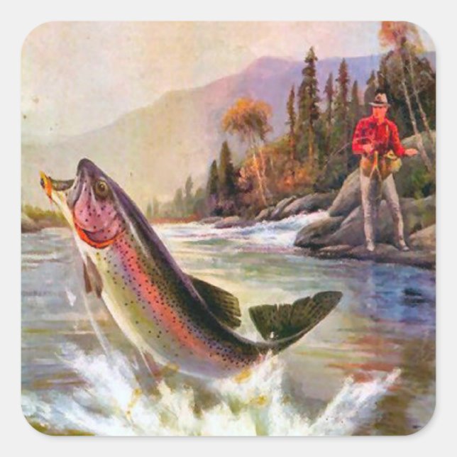 Adesivo Quadrado Que peixe excelente! (Frente)