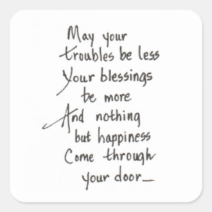 Adesivo Quadrado Que todos os seus problemas sejam menores