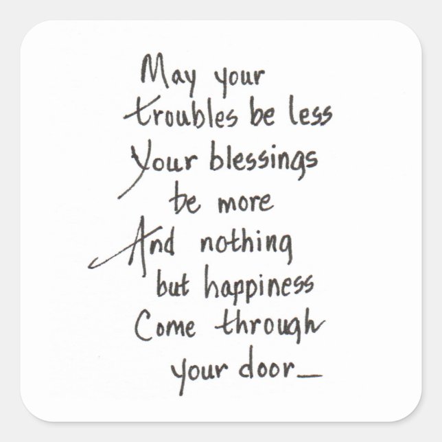 Adesivo Quadrado Que todos os seus problemas sejam menores (Frente)