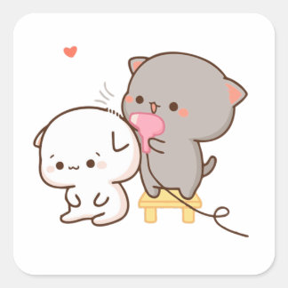 Adesivo Quadrado Quebra-cabeça de pêssego do fazer do Goma