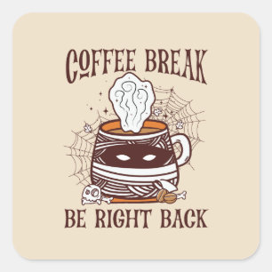 Adesivo Quadrado Quebra de Café - Tema do Halloween
