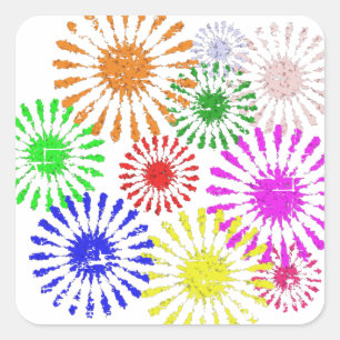 Adesivo Quadrado Quebra de Flor Distante