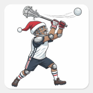 Adesivo Quadrado Quebra-Nozes Jogador de Lacrosse Férias Esportes N