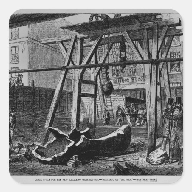 Adesivo Quadrado Quebrando Big Ben (Frente)