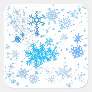 Adesivo Quadrado Queda de neve do Natal