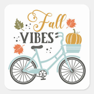 Adesivo Quadrado Queda de Vibes por Bicicleta