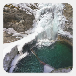 Adesivo Quadrado Quedas congeladas em Johnson Creek, Alberta