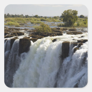 Adesivo Quadrado Quedas Victoria, Rio Zambesi, Zâmbia. 2
