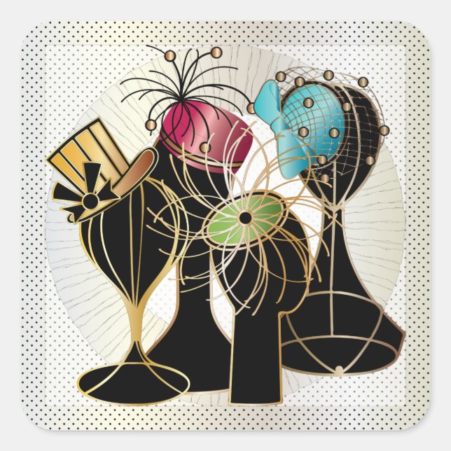 Adesivo Quadrado Queenly Hats (Frente)