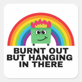 Adesivo Quadrado Queimado mas preso lá dentro, com uma ovelha quadr