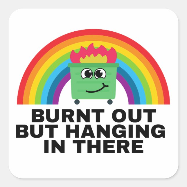 Adesivo Quadrado Queimado mas preso lá dentro, com uma ovelha quadr (Frente)