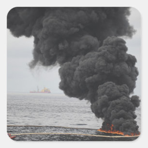 Adesivo Quadrado Queimaduras de óleo concentrado coletadas