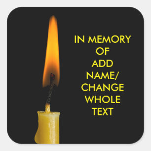 Adesivo Quadrado Queimando Vela E Seu Texto Ver. 2