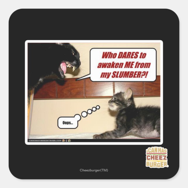 Adesivo Quadrado Quem se atreve a me acordar? (Frente)