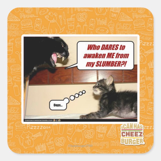 Adesivo Quadrado Quem se atreve a me acordar? (Frente)