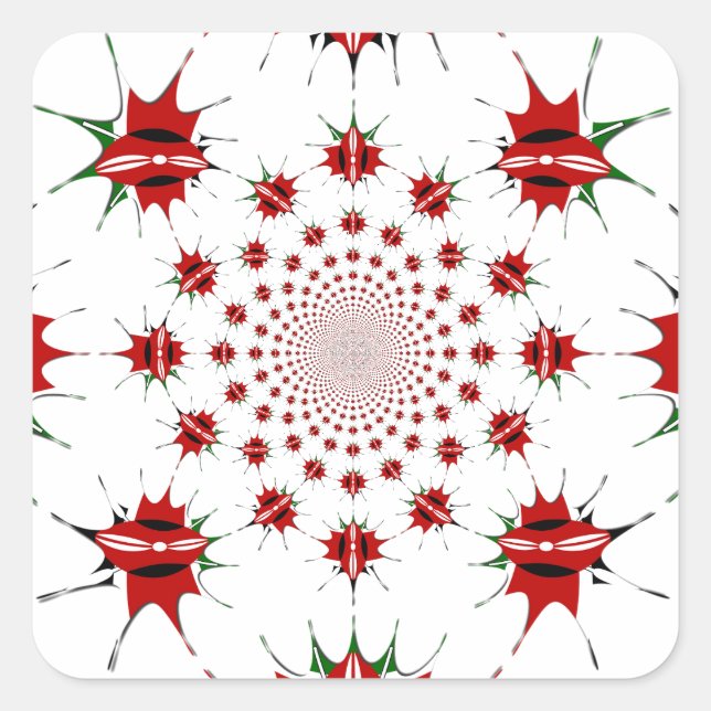 Adesivo Quadrado Quênia Mágico: Kaleidoscope 🇰 identidade cultural (Frente)