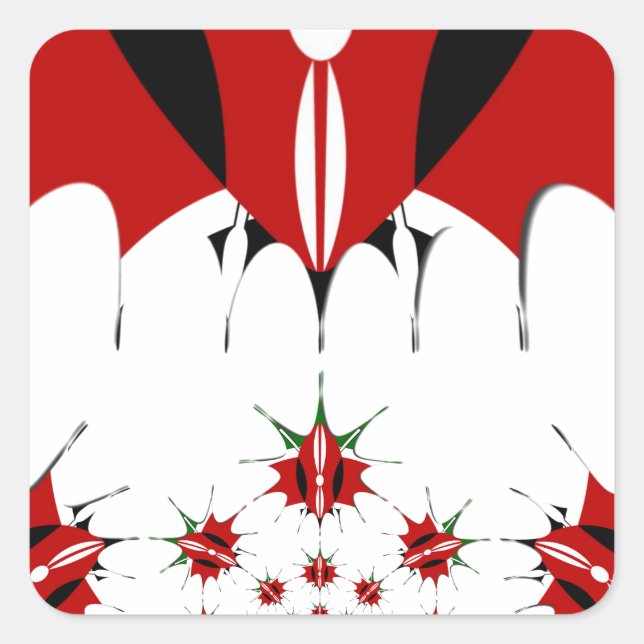 Adesivo Quadrado Quênia Mágico: Simetria do Patrimônio 🇰 modernida (Frente)