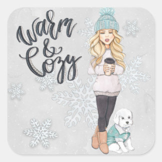 Adesivo Quadrado Quente e Cozy