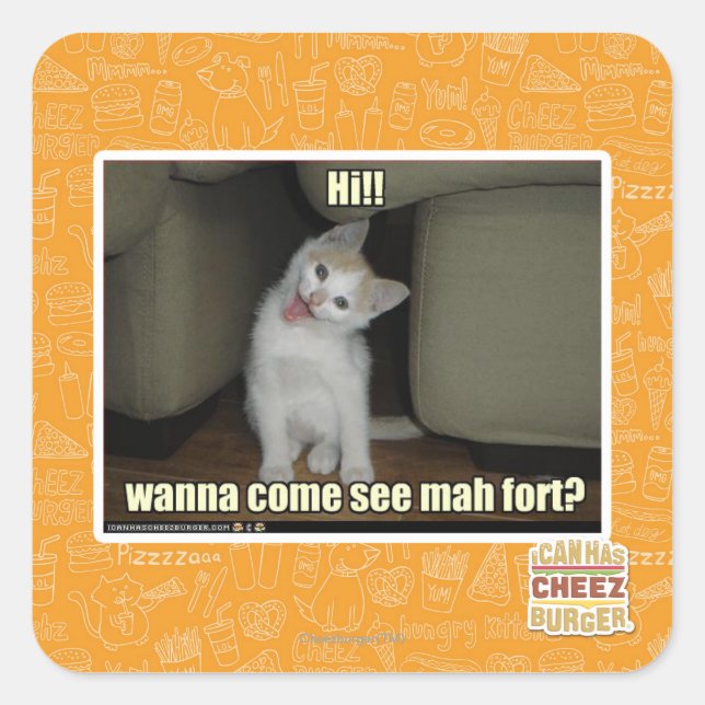 Adesivo Quadrado Quer ir ver mah fort? (Frente)